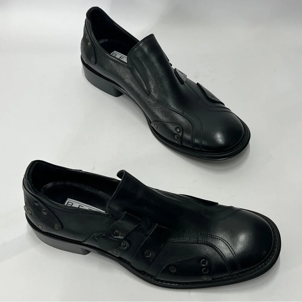 BETA Men’s Size 41 US 8.5 Slip On Black Dress Shoe excellent new without tags